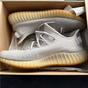 Yeezy Gray and Tan Sneakers